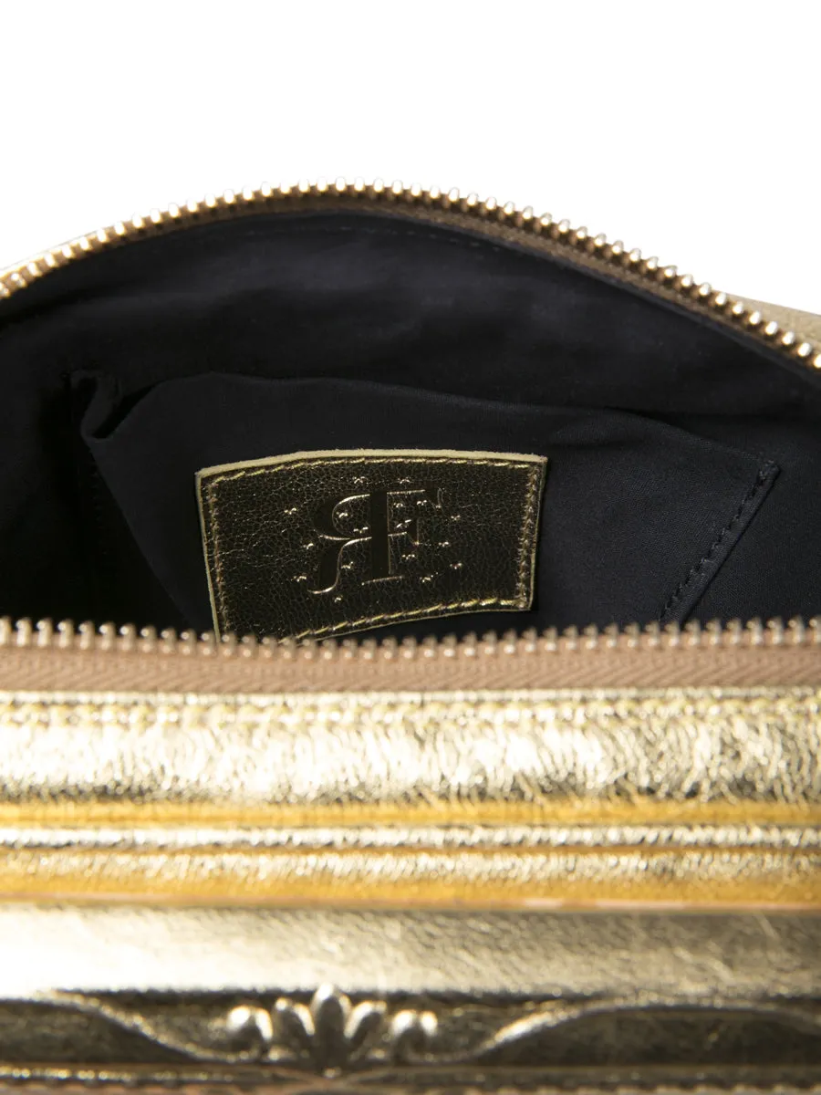 The Dance Framed Gold Leather Bag