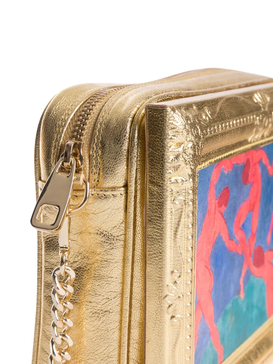 The Dance Framed Gold Leather Bag