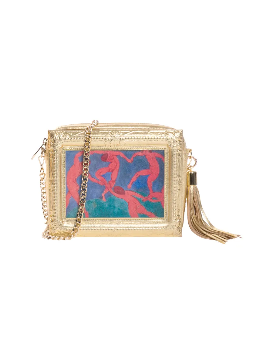 The Dance Framed Gold Leather Bag