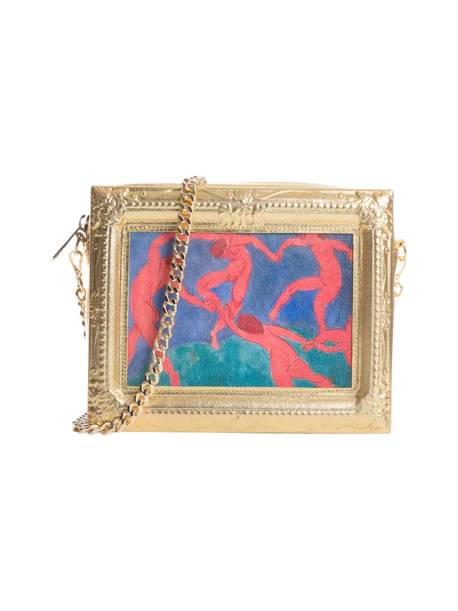 The Dance Framed Gold Leather Bag