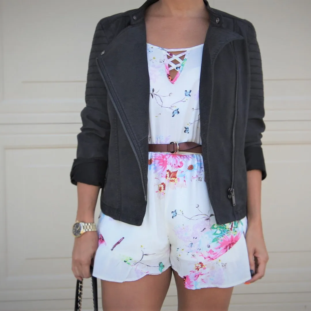 The Ivory Cold Shoulder Romper