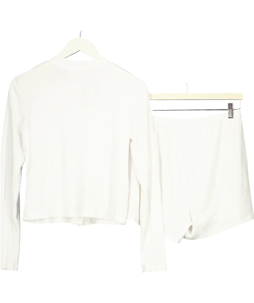 The NAP Co. White Brushed Rib Knit Weekend Trouser   Cardigan Set - Snow UK S