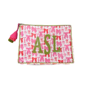 The OG India Bag - Bows with Green Monogram