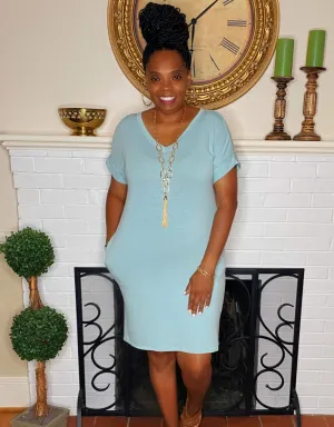 The Weekend Dress Light Green Curvy