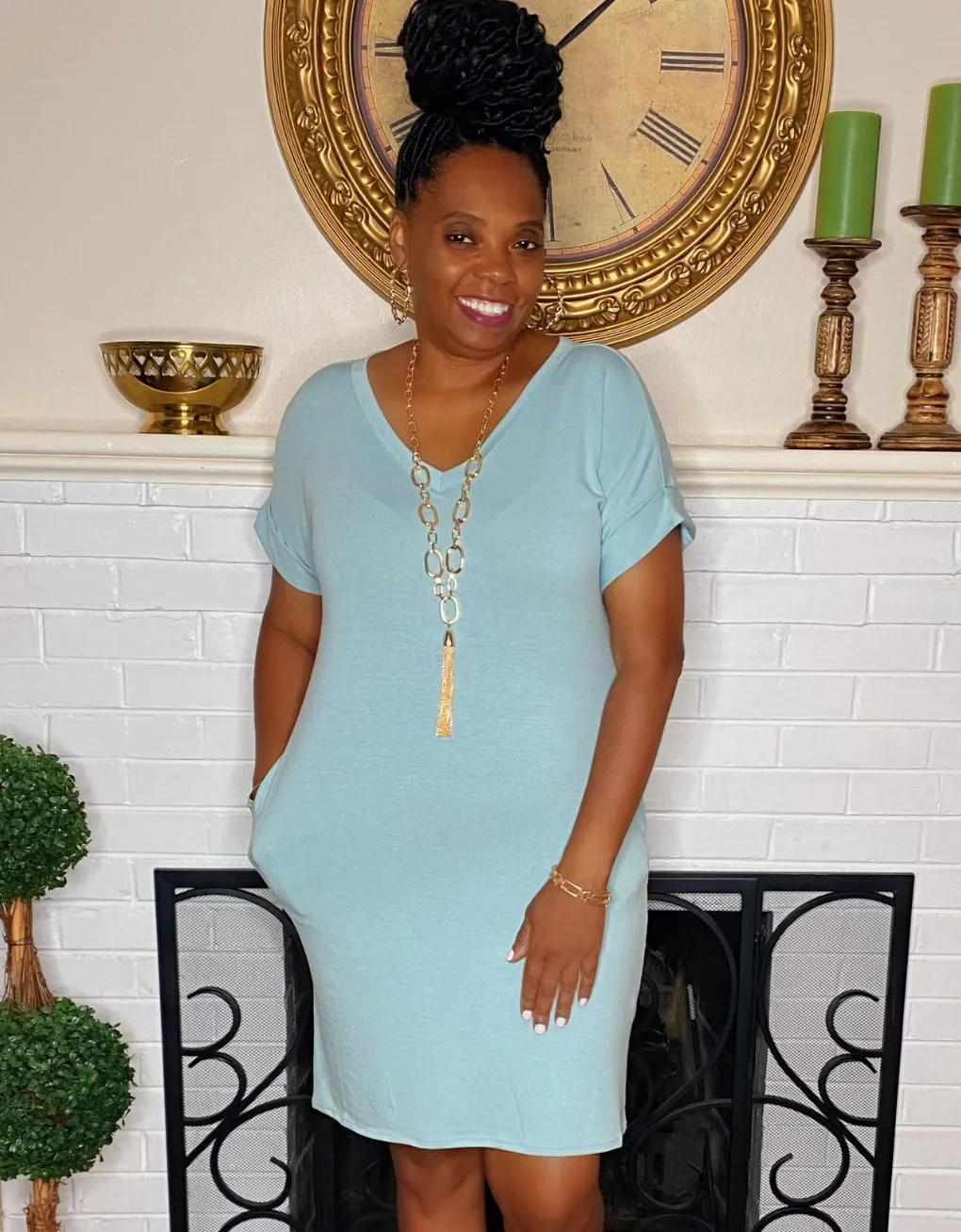 The Weekend Dress Light Green Curvy
