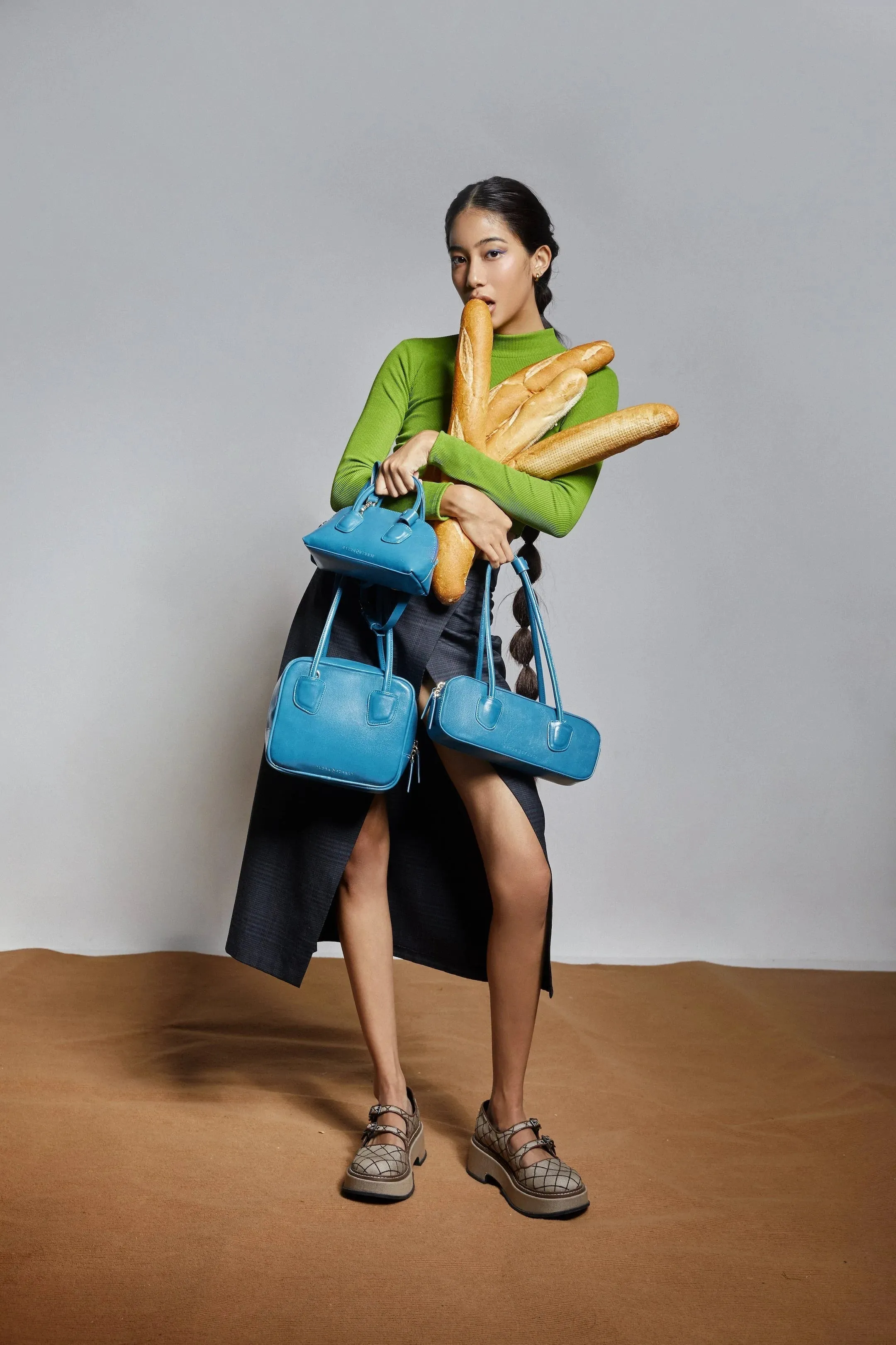 Túi xách SANDWICH màu Xanh ngọc pastel