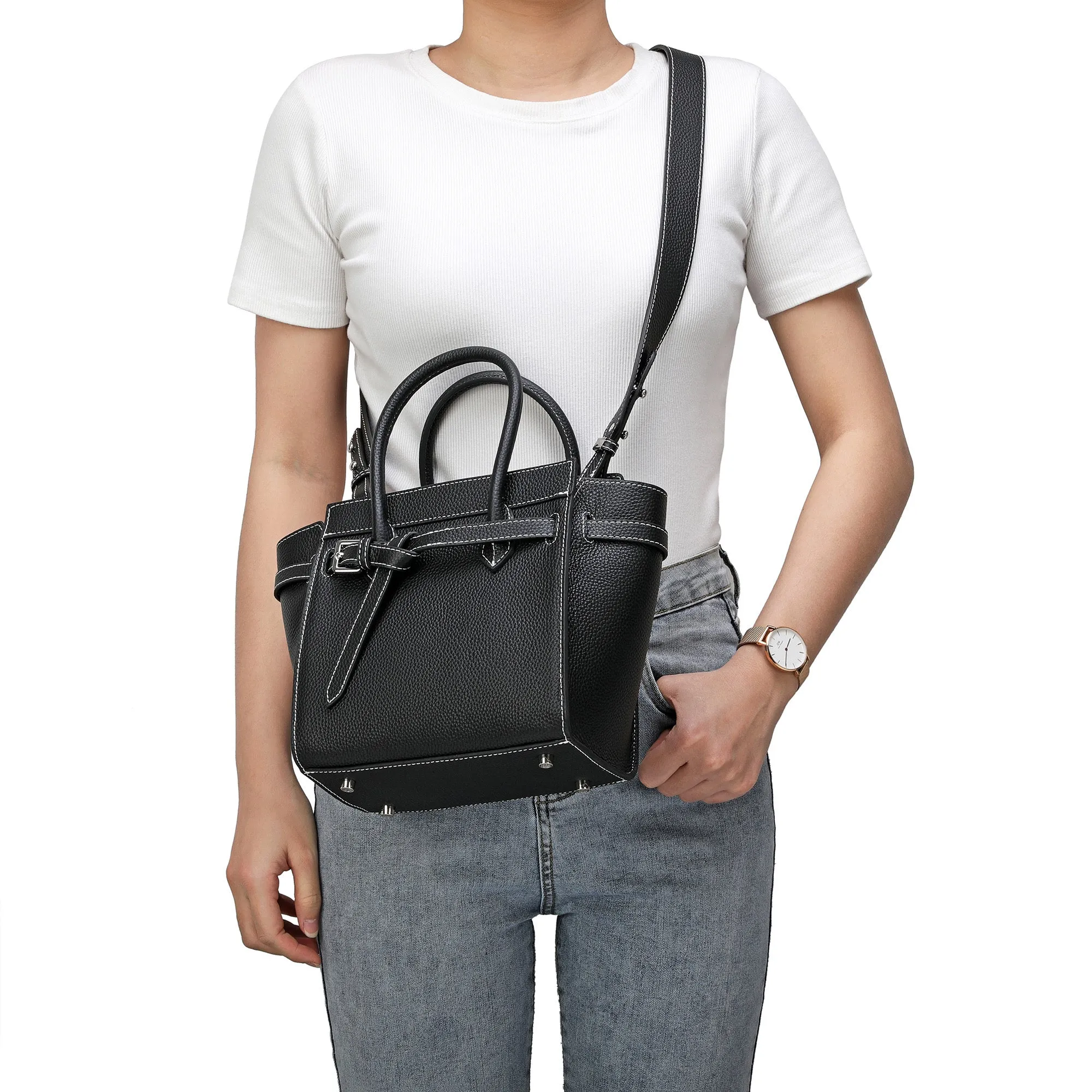 Tiffany & Fred Full-grain Satchel/Messenger Bag