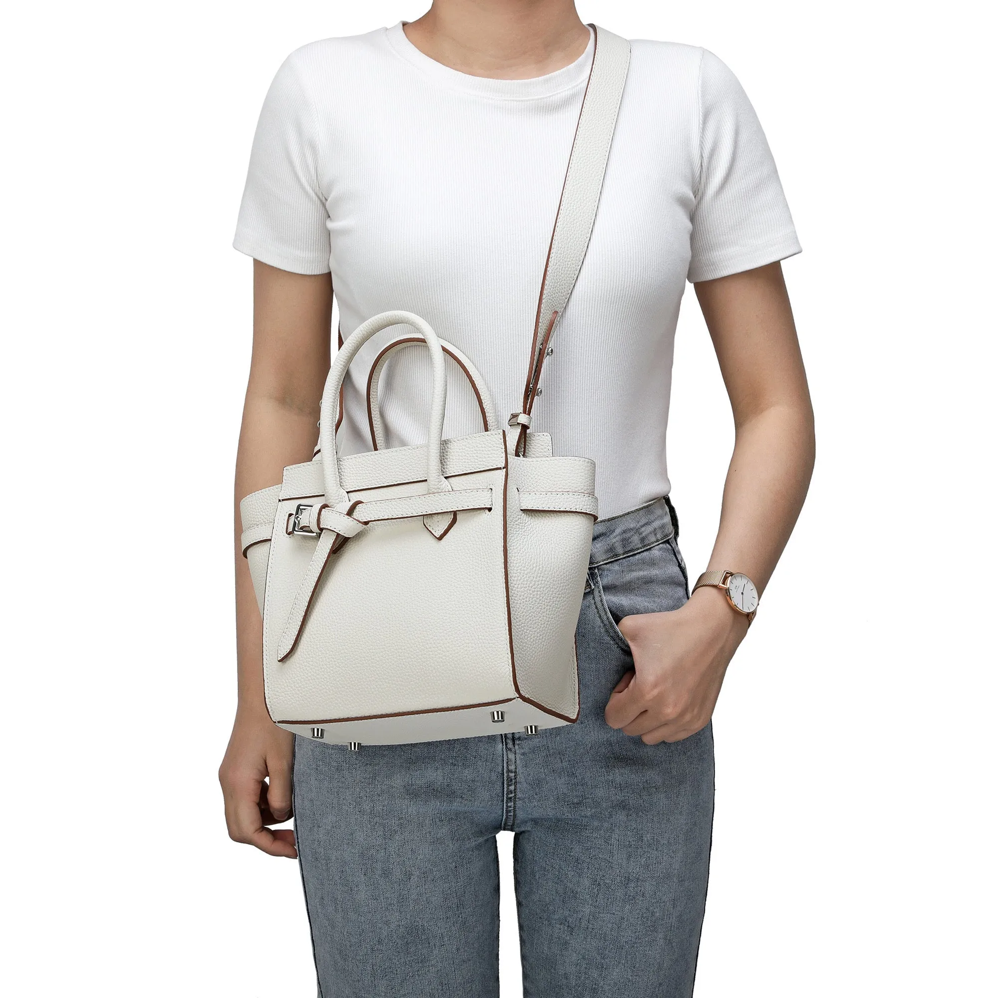 Tiffany & Fred Full-grain Satchel/Messenger Bag