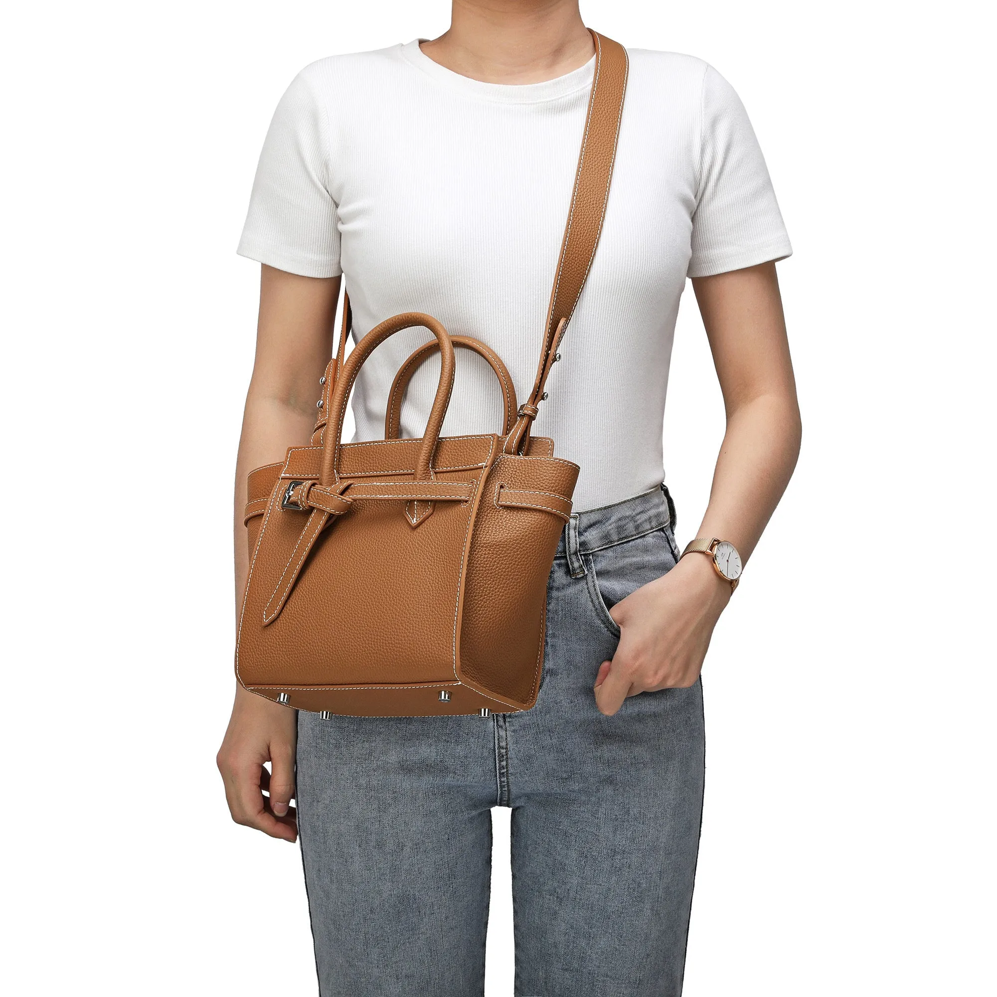 Tiffany & Fred Full-grain Satchel/Messenger Bag