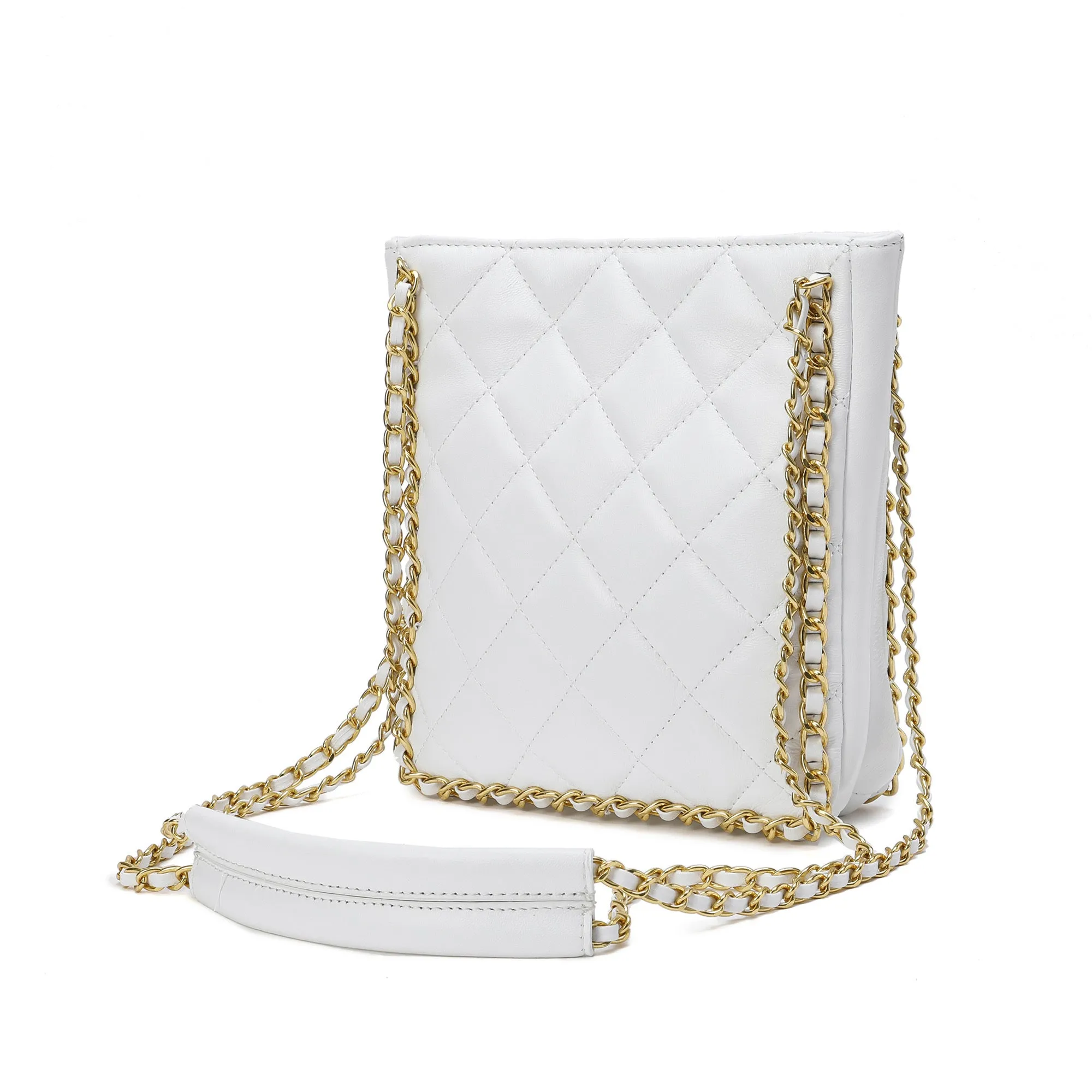 Tiffany & Fred Quilted Sheepskin Messenger/Shoulder Bag