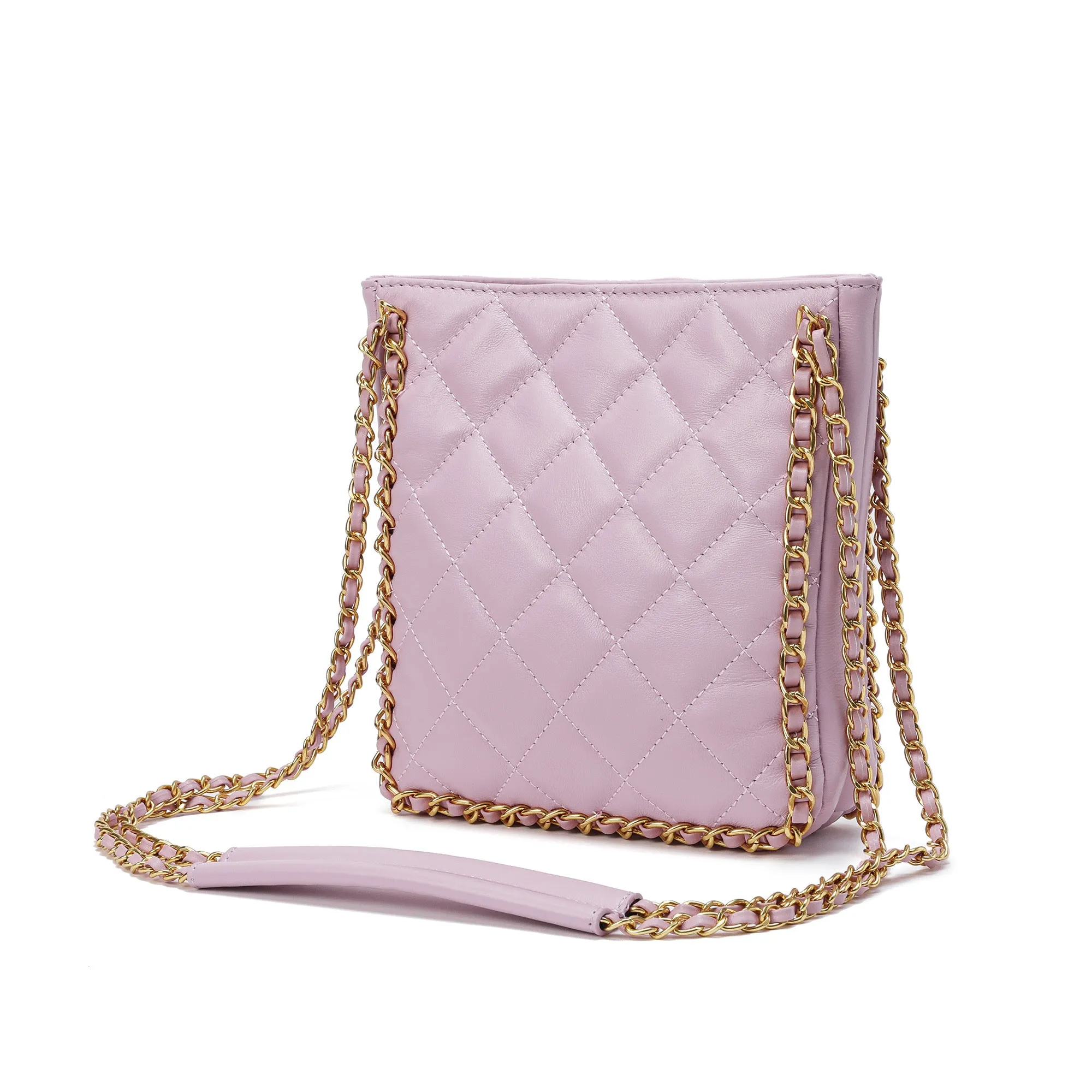 Tiffany & Fred Quilted Sheepskin Messenger/Shoulder Bag