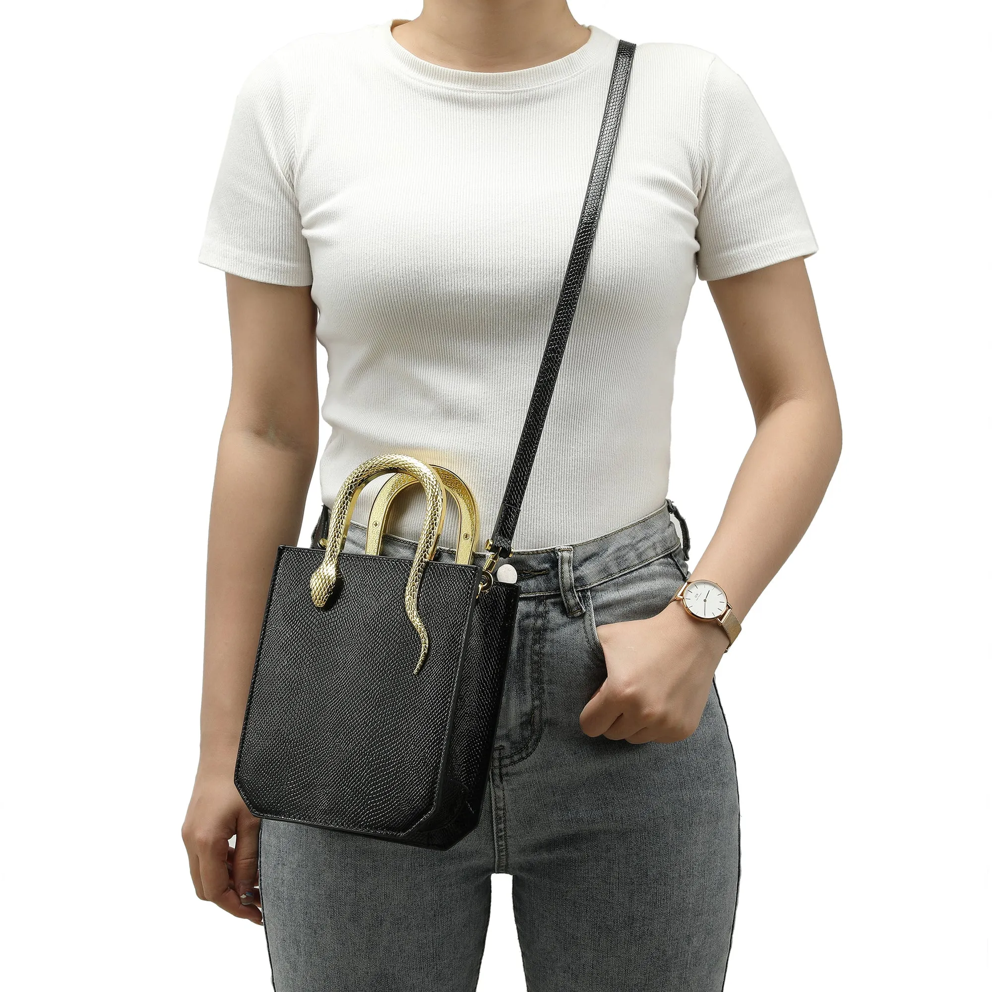 Tiffany & Fred Saffiano Leather Top-Handle Crossbody