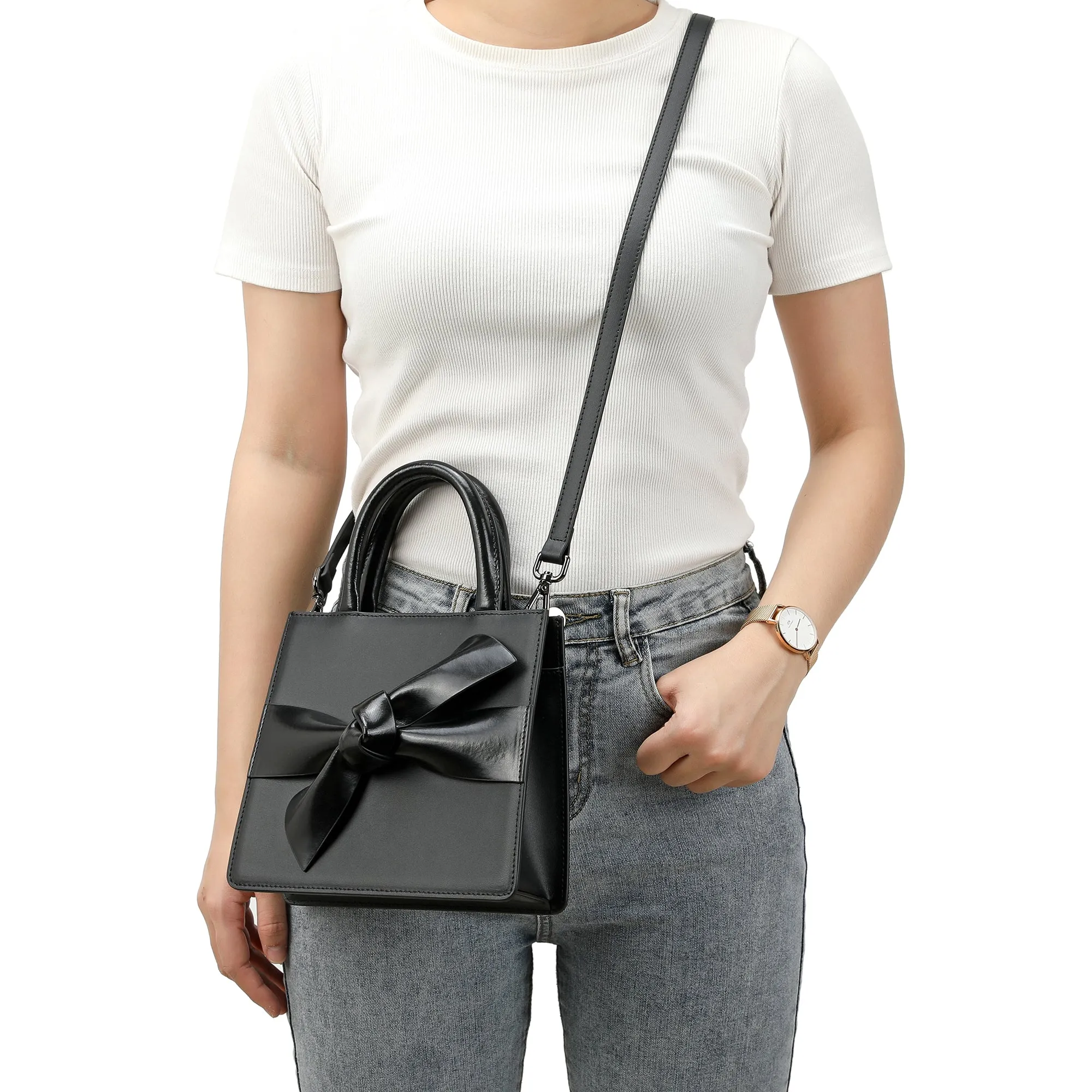 Tiffany & Fred Top-Handle Smooth Leather Shoulder Bag