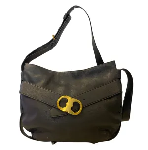 TORY BURCH Black Leather Gemini Link Shoulder Bag
