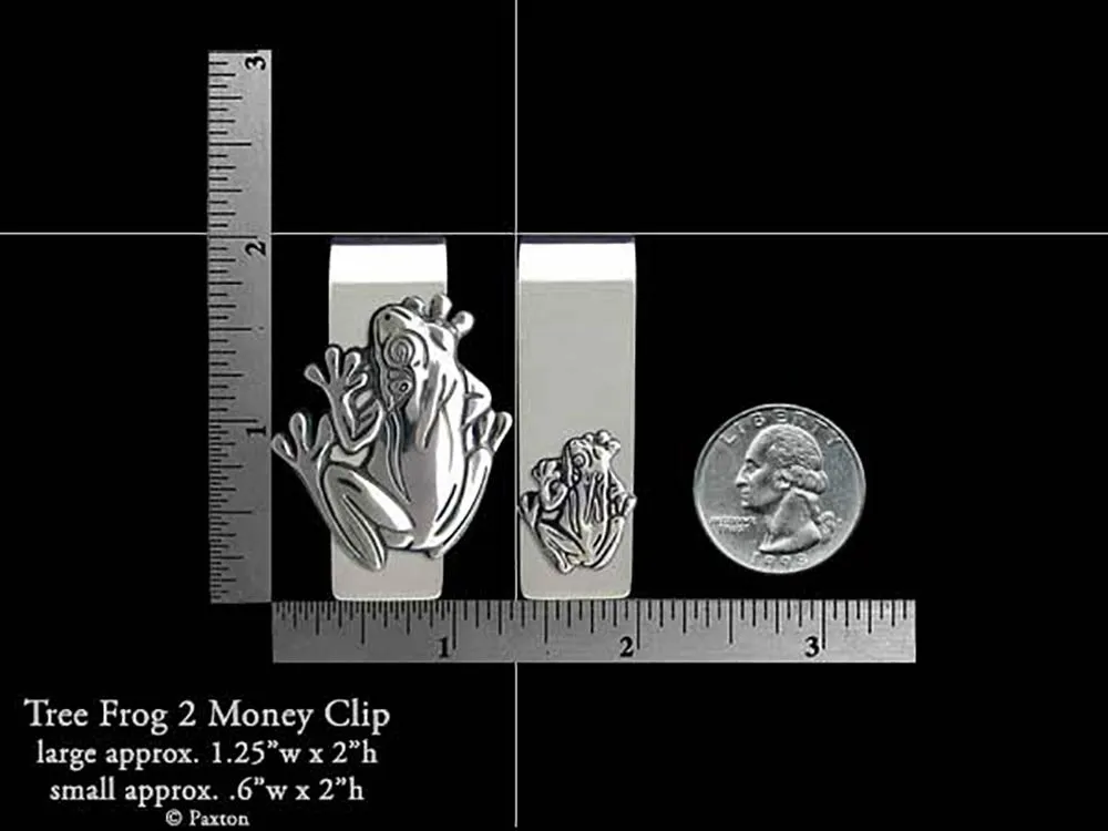 Tree Frog #2 Money Clip Sterling Silver