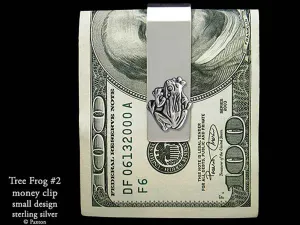 Tree Frog #2 Money Clip Sterling Silver