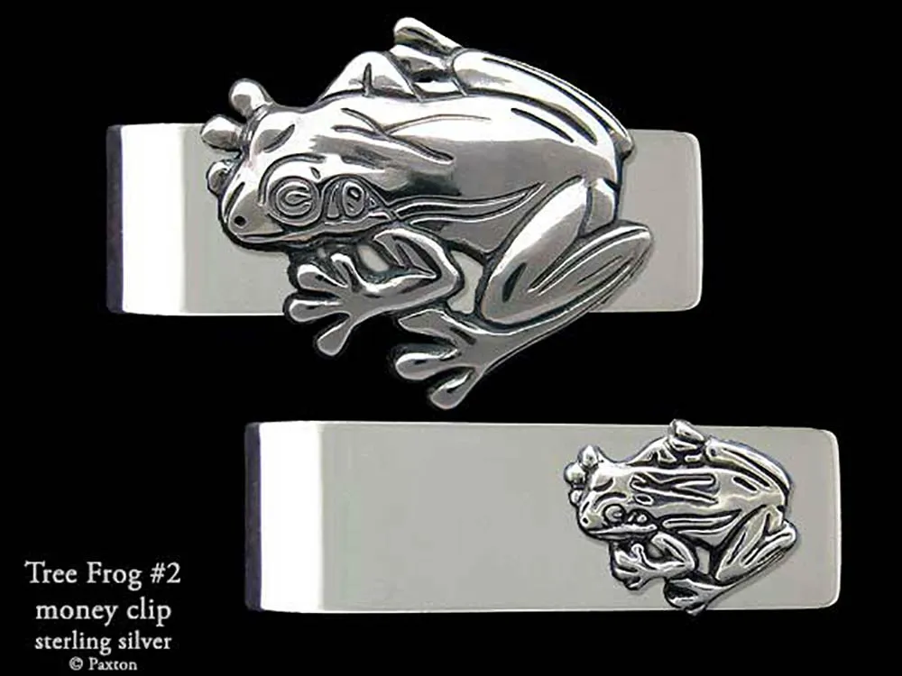 Tree Frog #2 Money Clip Sterling Silver