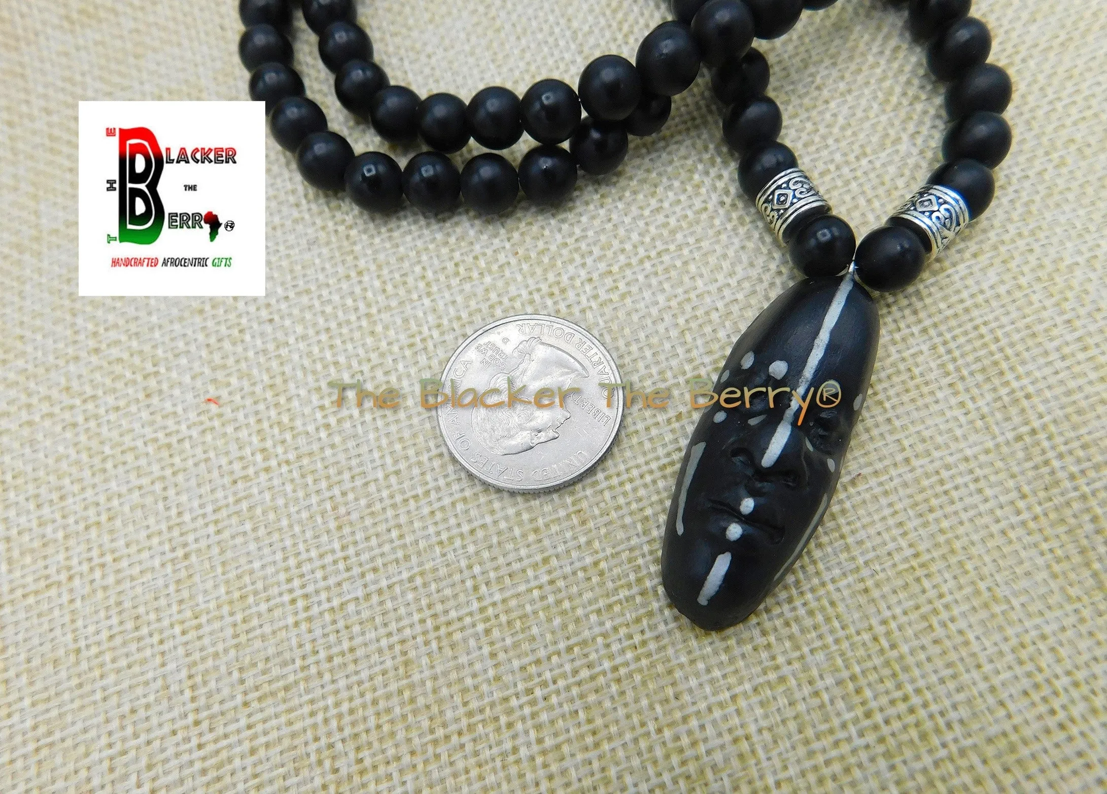 Tribal African Necklaces African Mask Beaded Necklace African Jewelry Afrocentric Face African Warrior Necklace