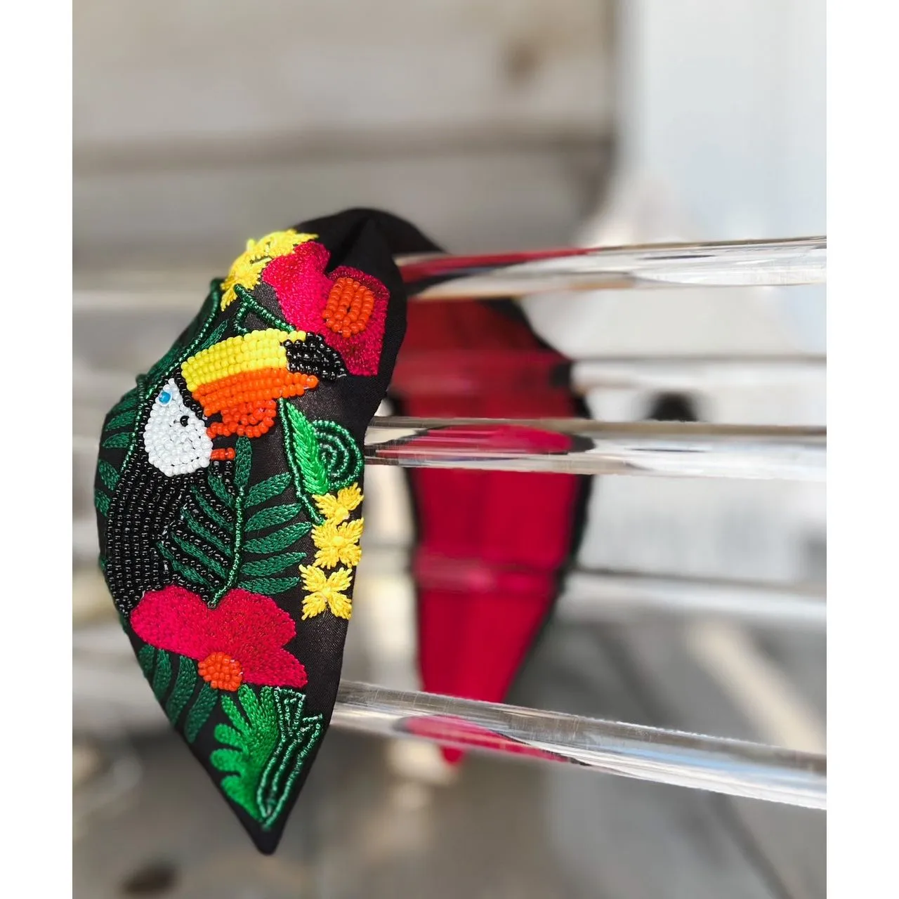 Tropical Toucan Turban Seed Beaded Headband