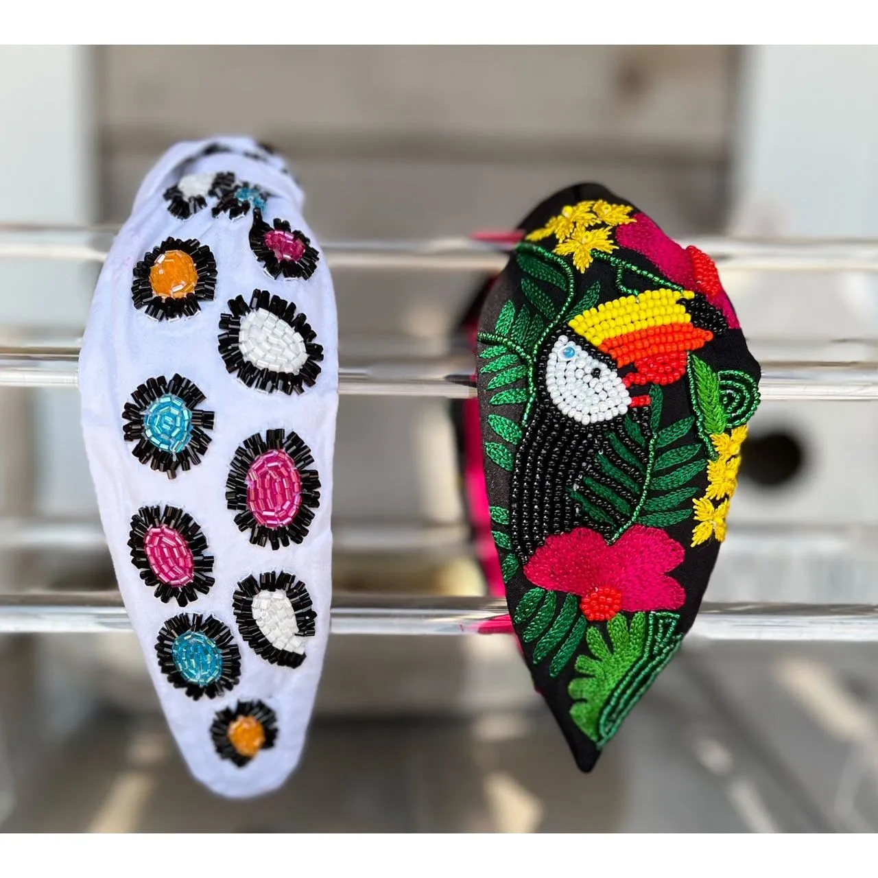 Tropical Toucan Turban Seed Beaded Headband