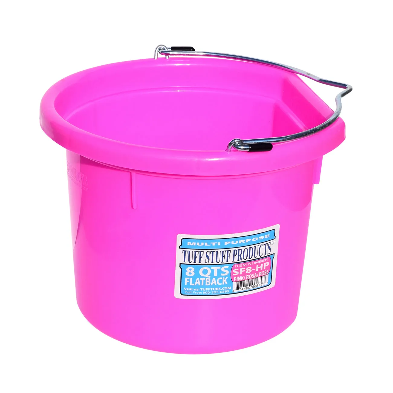 Tuff Stuff Flat Back Bucket 8 qts (Pink)