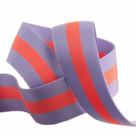 Tula Pink Webbing 2yd x 1.5in - Lavender and Pink -- Renaissance Ribbons Inc
