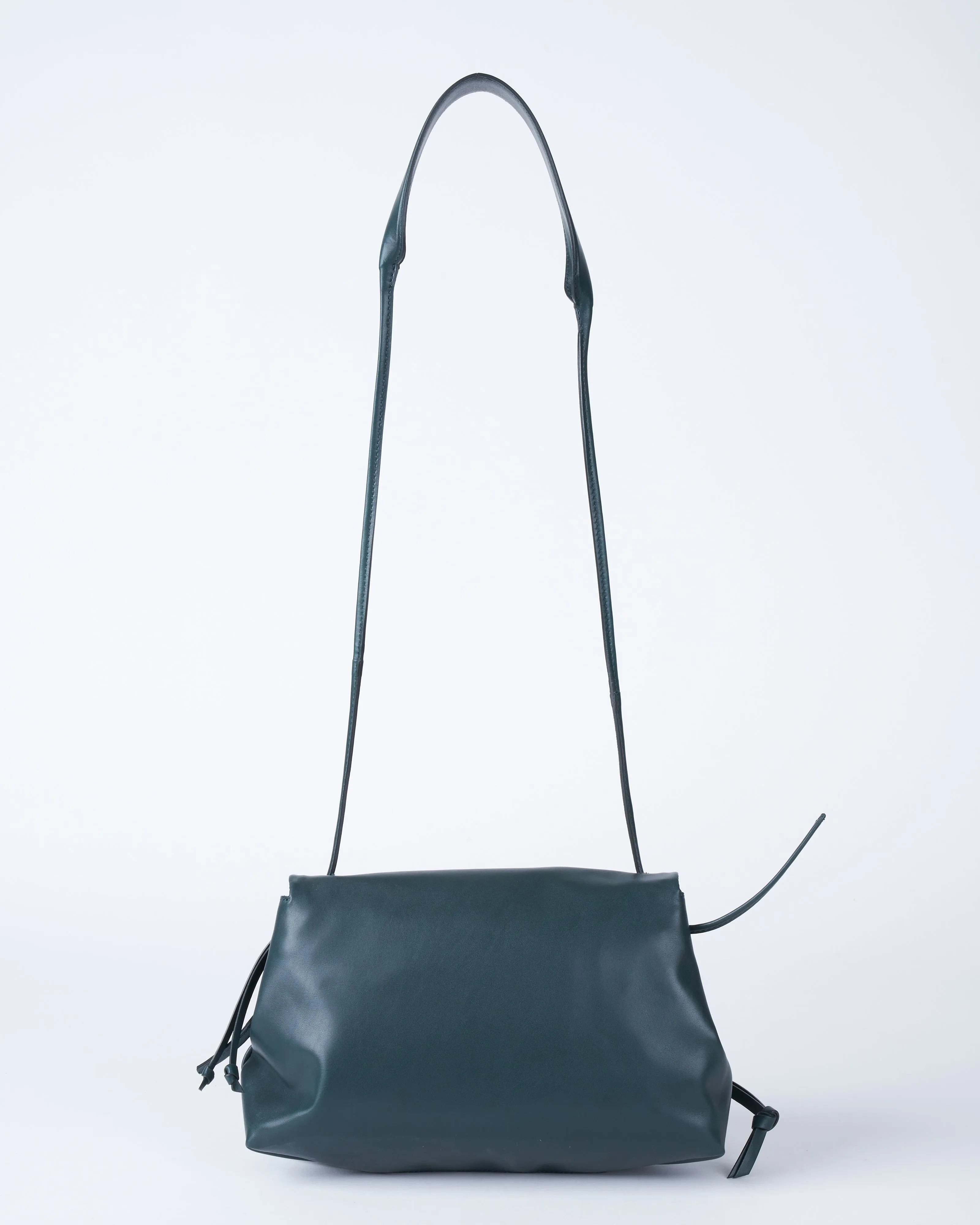 tumbled leather shoulder bag - dark green