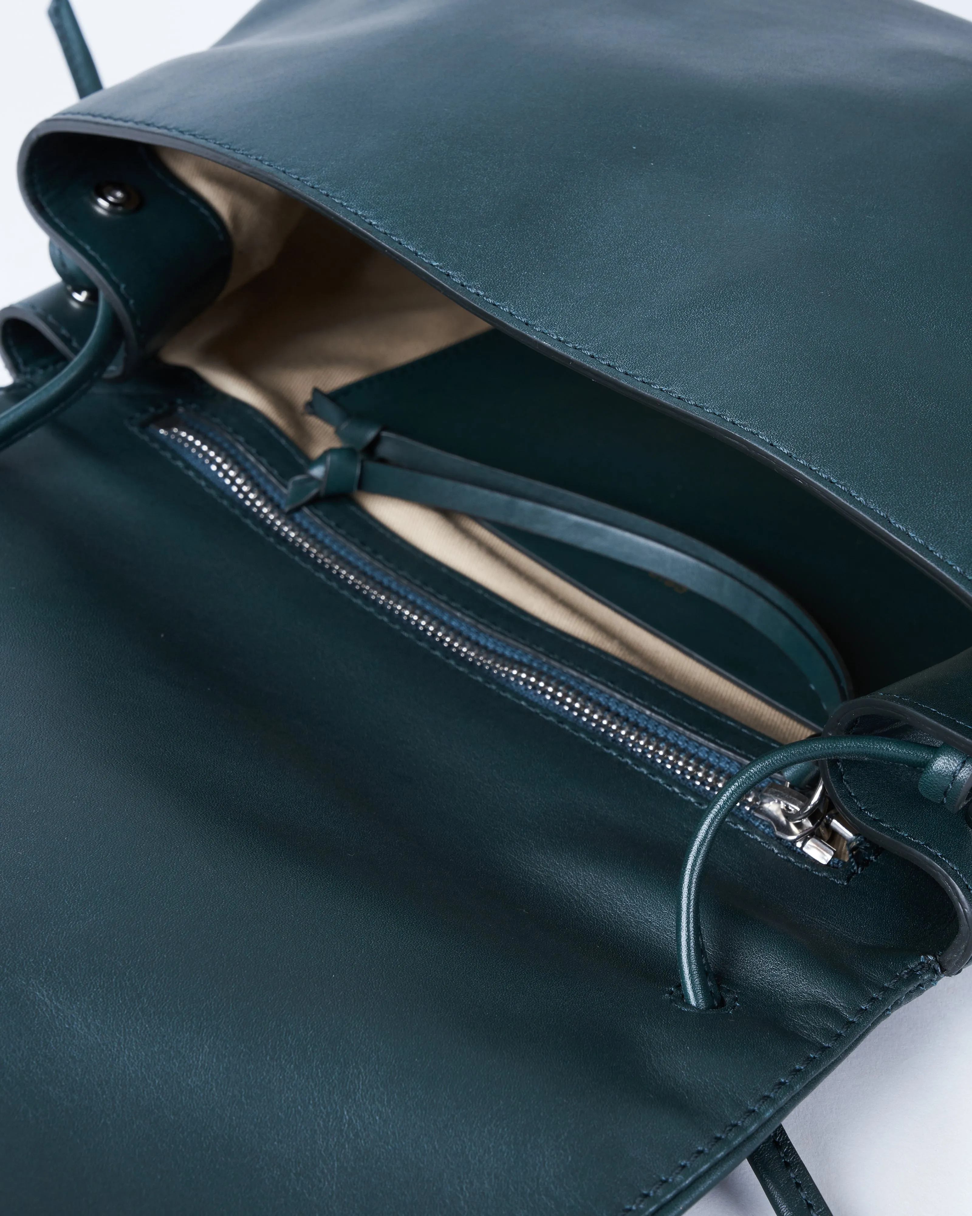 tumbled leather shoulder bag - dark green