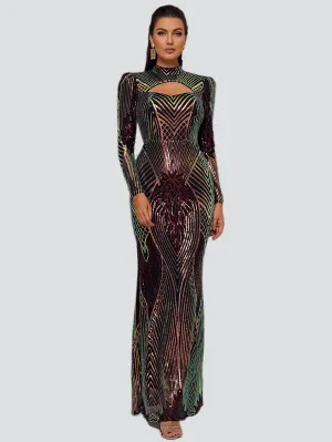 Turtleneck Cut Out Dress XH2349