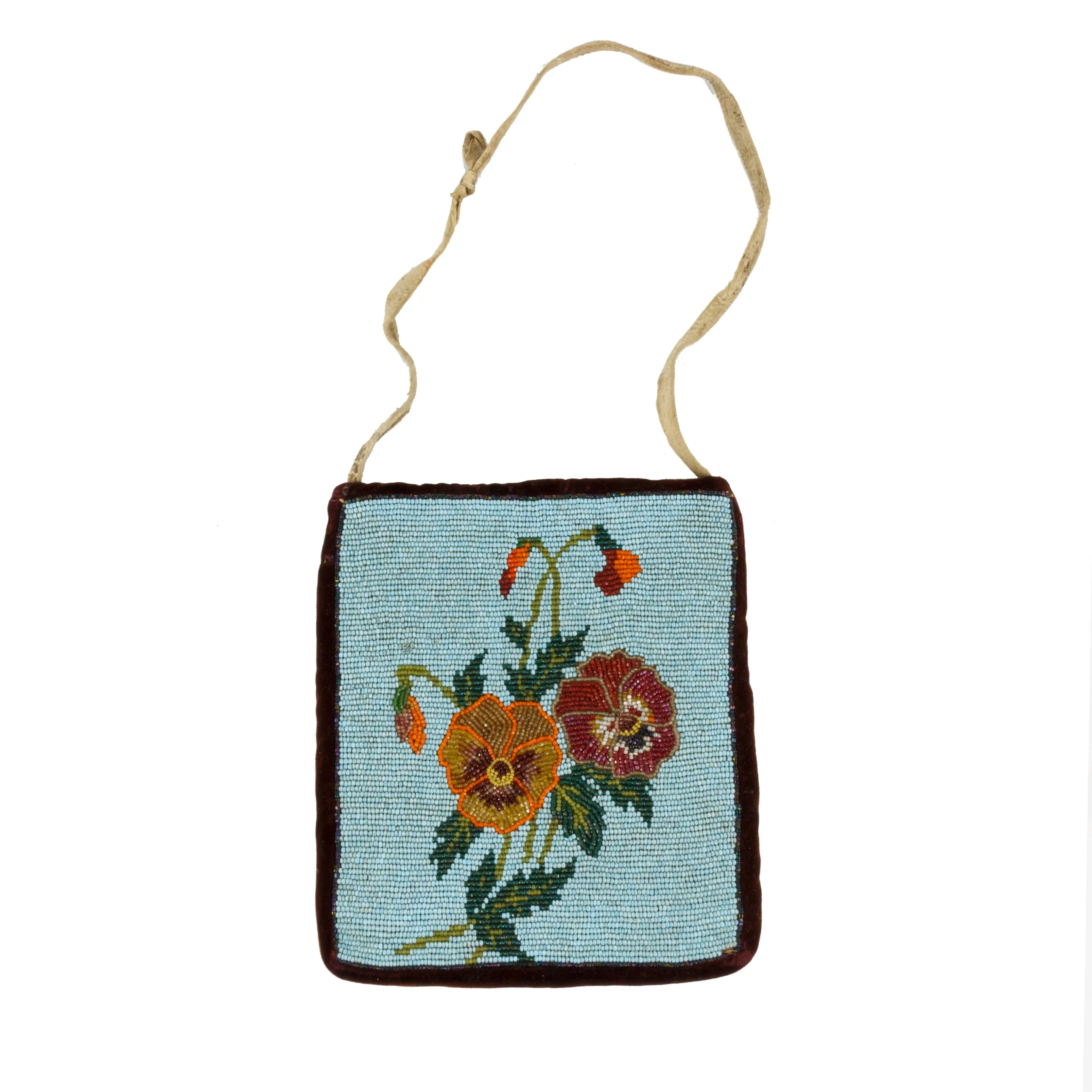 Two-Sided Beaded Plateau Indian Flat Bag