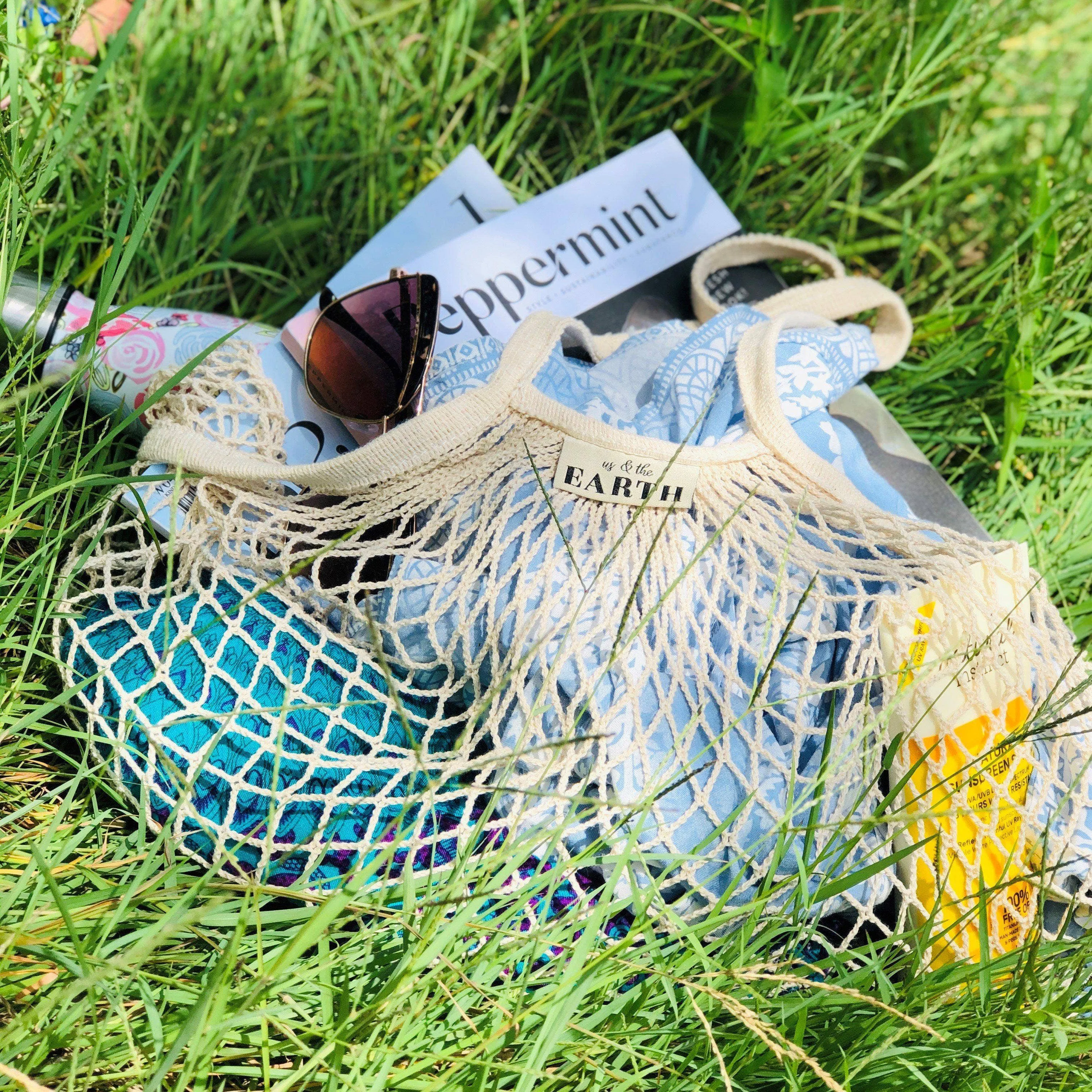Us   The Earth | GOTS Cert Organic Cotton Mesh Shopping Bags
