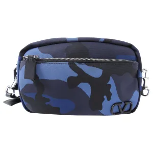 Valentino Blue Camo Nylon Shoulder Bag