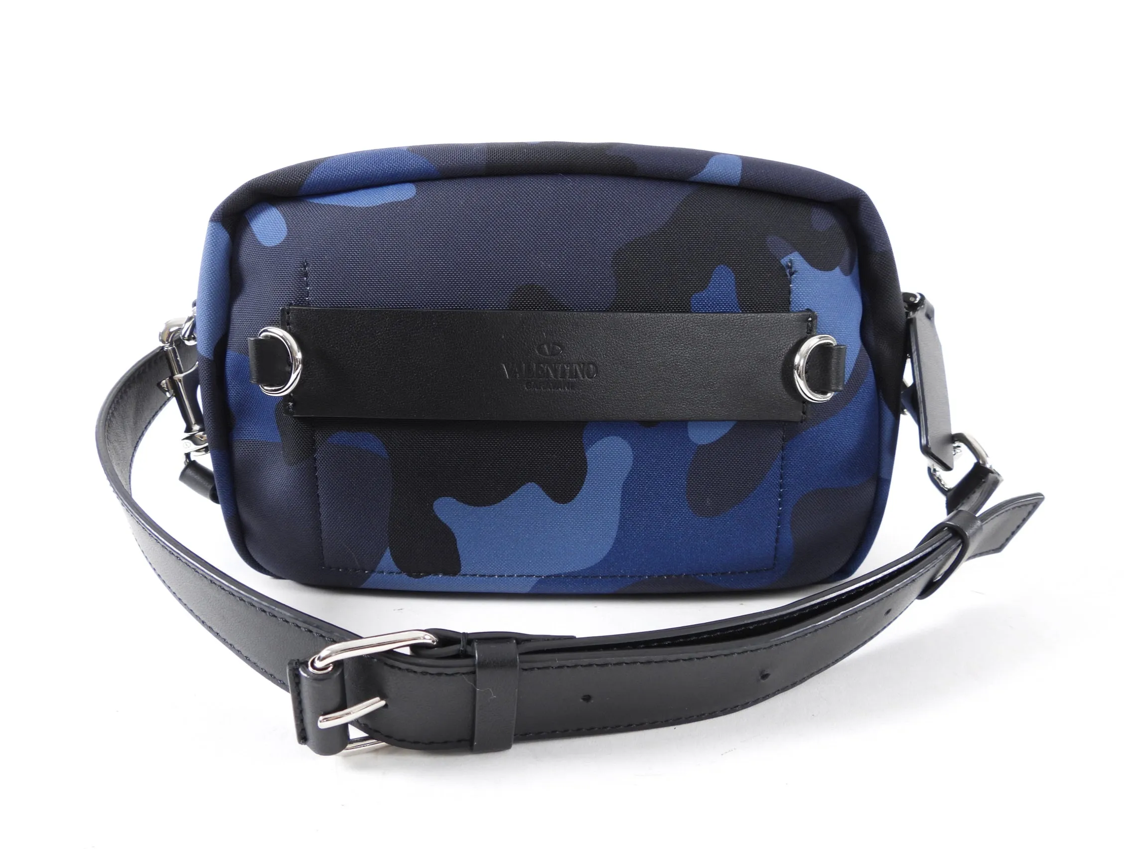 Valentino Blue Camo Nylon Shoulder Bag