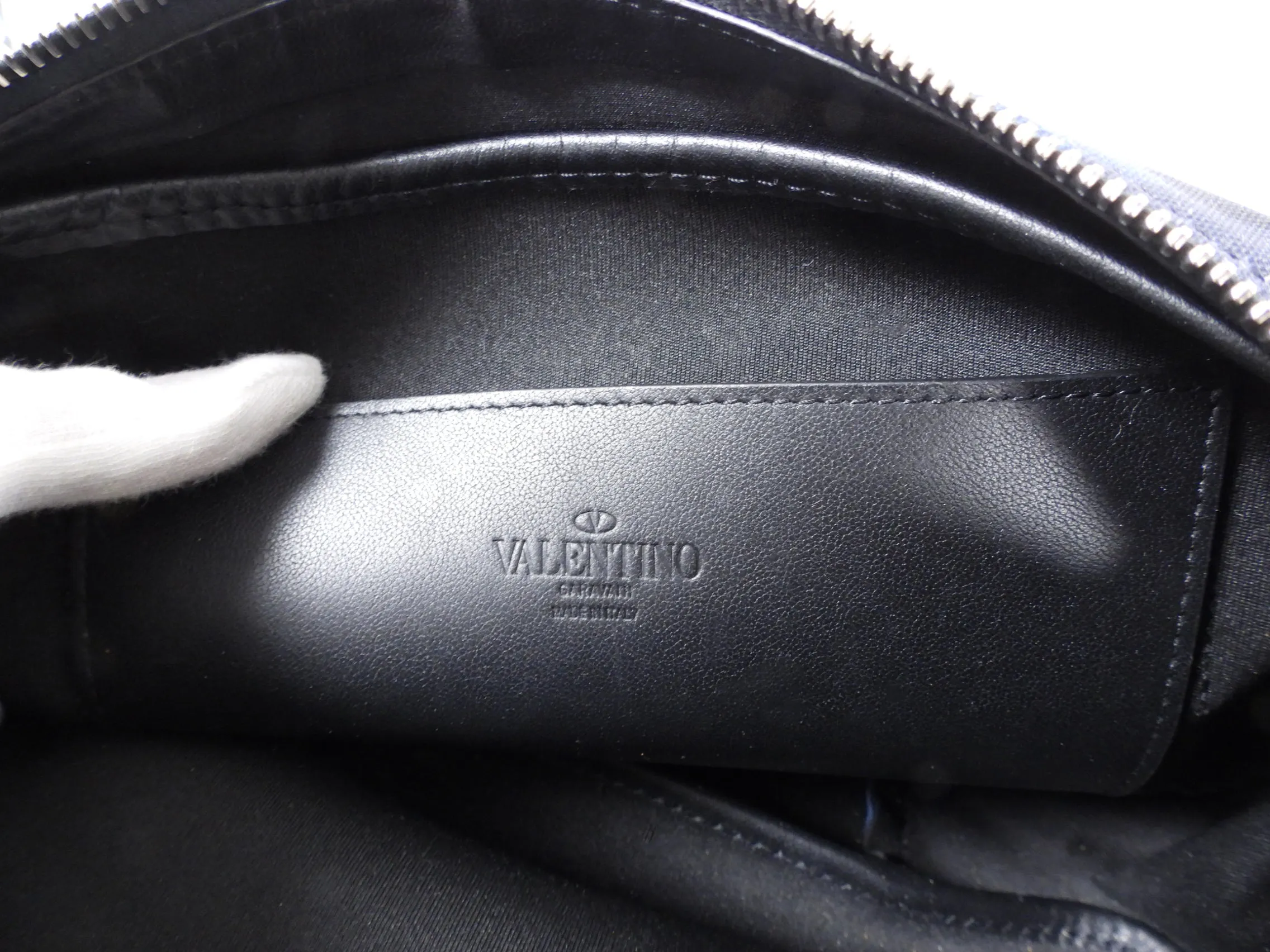 Valentino Blue Camo Nylon Shoulder Bag