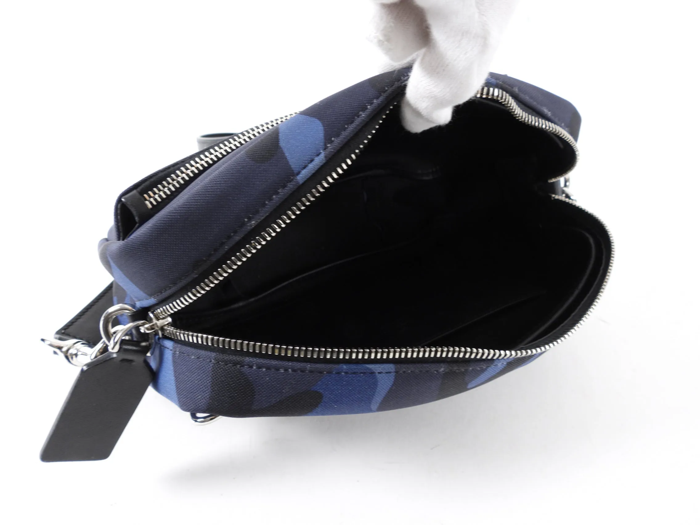 Valentino Blue Camo Nylon Shoulder Bag