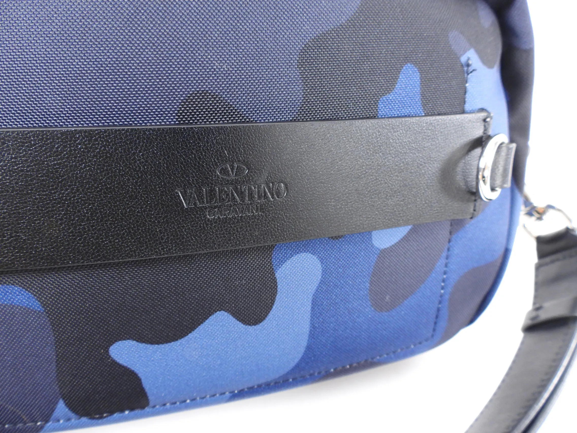 Valentino Blue Camo Nylon Shoulder Bag