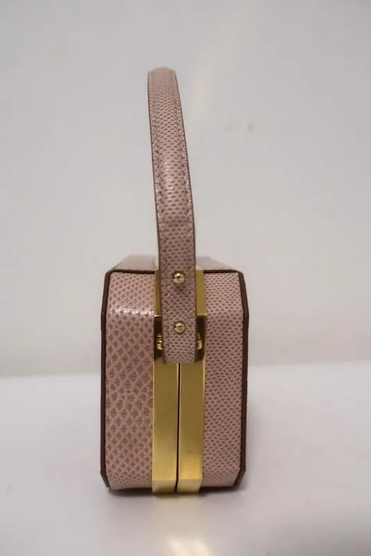 VBH Jazz Octagonal Evening Bag Light Pink Karung Snakeskin