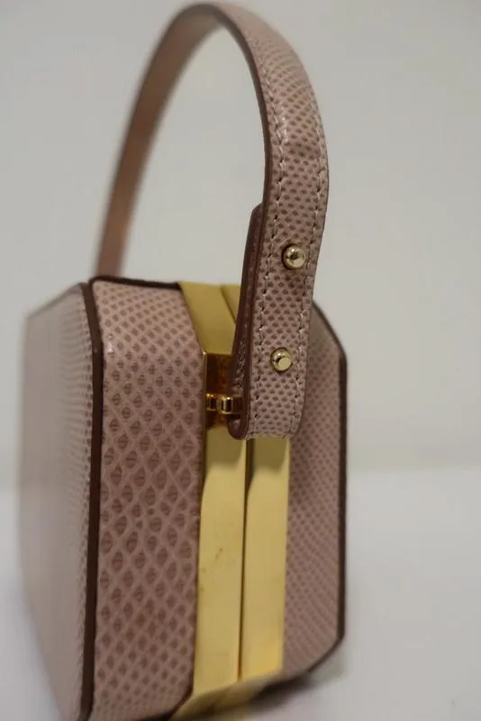 VBH Jazz Octagonal Evening Bag Light Pink Karung Snakeskin