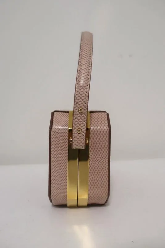 VBH Jazz Octagonal Evening Bag Light Pink Karung Snakeskin