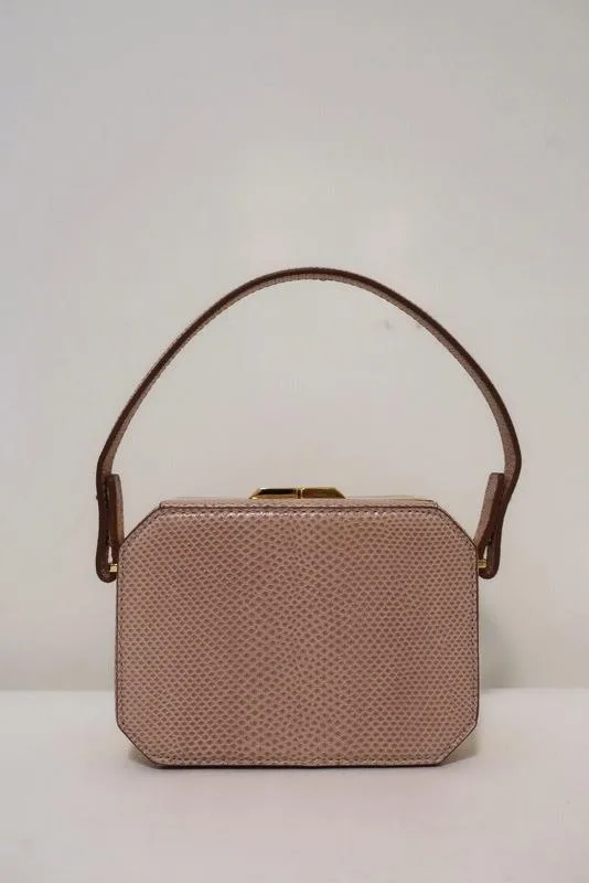 VBH Jazz Octagonal Evening Bag Light Pink Karung Snakeskin
