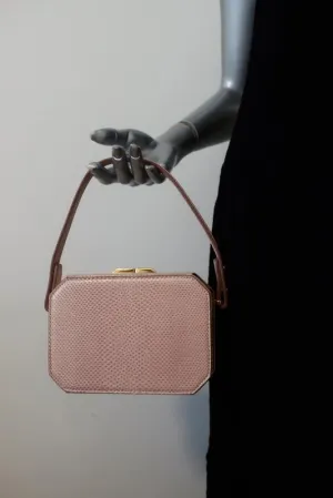 VBH Jazz Octagonal Evening Bag Light Pink Karung Snakeskin