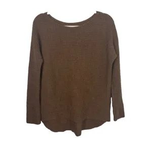 Vince Womens XS Oversized Sweater Brown Knit Merino Wool Alpaca Camel Nylon USA