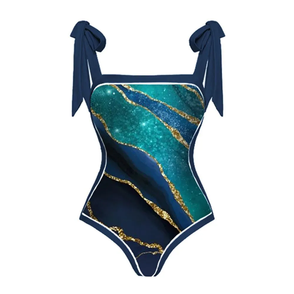 Vintage Bikini Women One Piece Swimsuit Swimwear Skirt Backless Beach Dress Designer 2023 Bathing Suit Surf Wear Beachwear