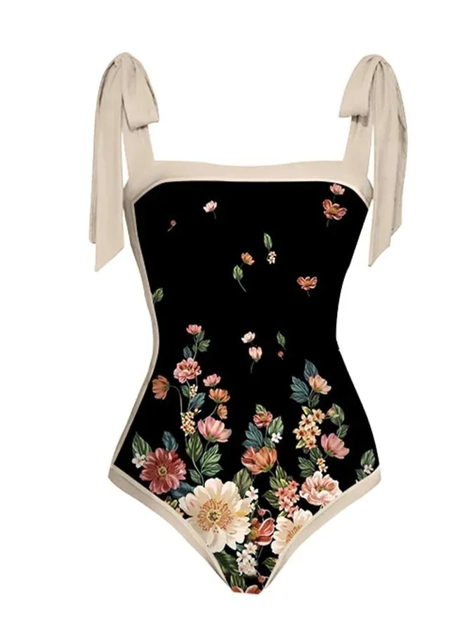 Vintage Bikini Women One Piece Swimsuit Swimwear Skirt Backless Beach Dress Designer 2023 Bathing Suit Surf Wear Beachwear