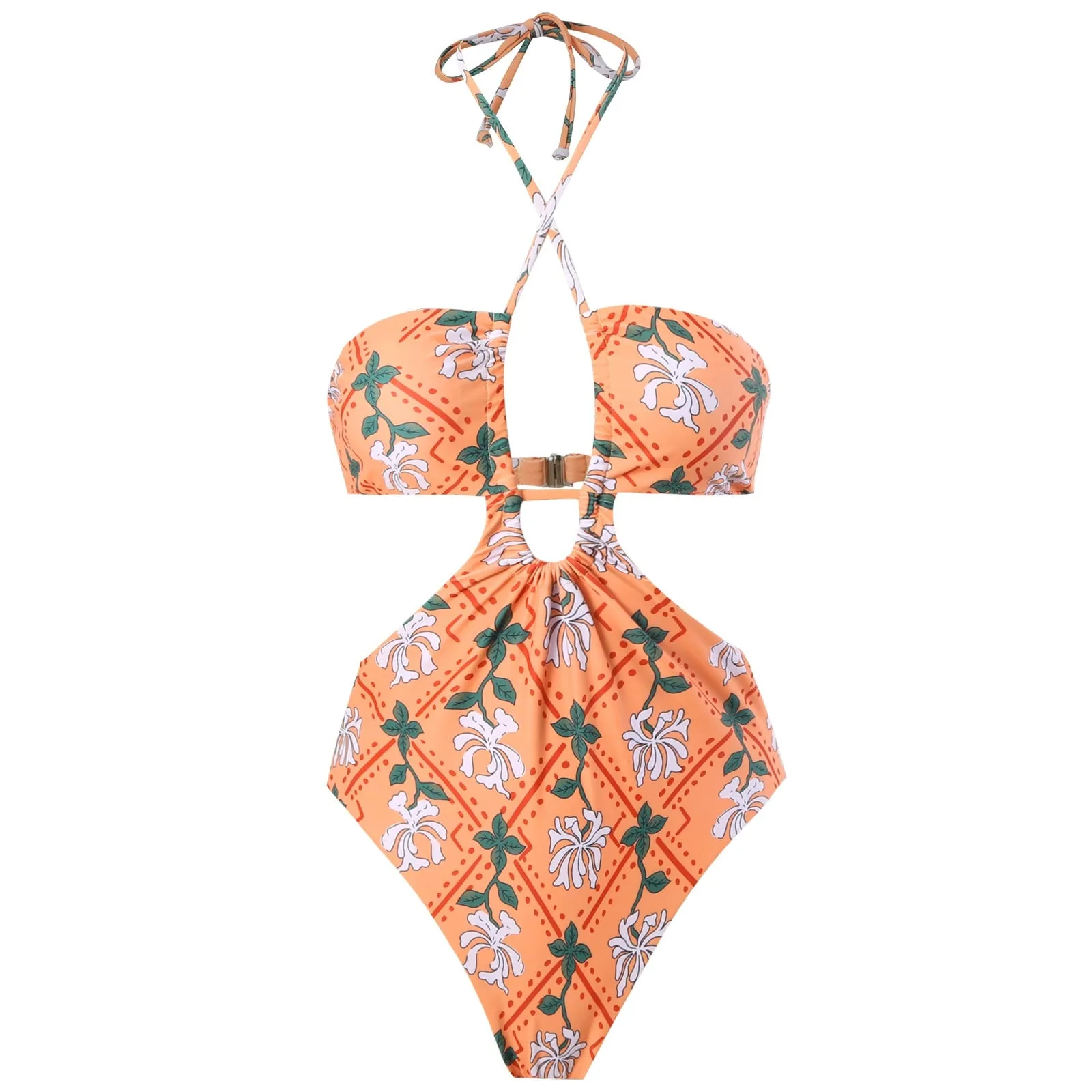 Vintage Bikini Women One Piece Swimsuit Swimwear Skirt Backless Beach Dress Designer 2023 Bathing Suit Surf Wear Beachwear
