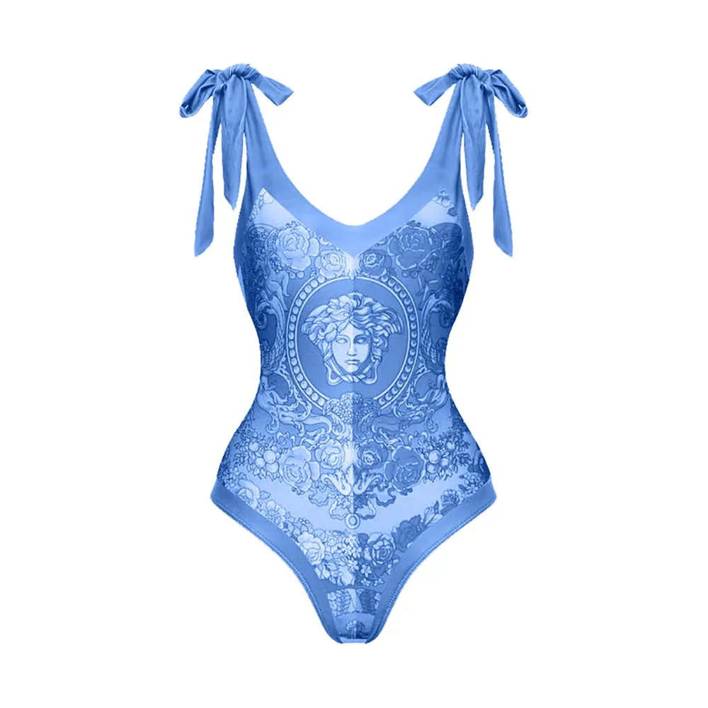Vintage Bikini Women One Piece Swimsuit Swimwear Skirt Backless Beach Dress Designer 2023 Bathing Suit Surf Wear Beachwear