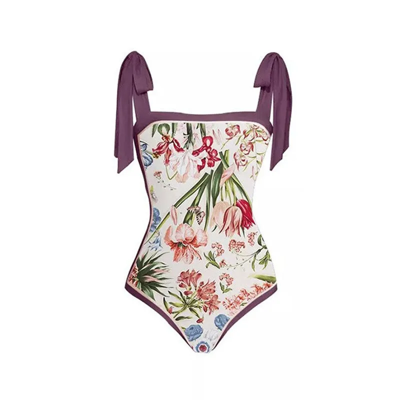 Vintage Bikini Women One Piece Swimsuit Swimwear Skirt Backless Beach Dress Designer 2023 Bathing Suit Surf Wear Beachwear