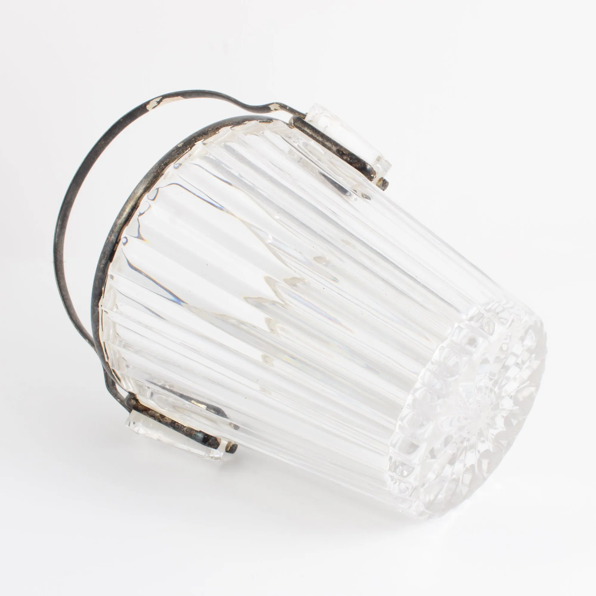 Vintage French Crystal & Silver Plate Ice Bucket