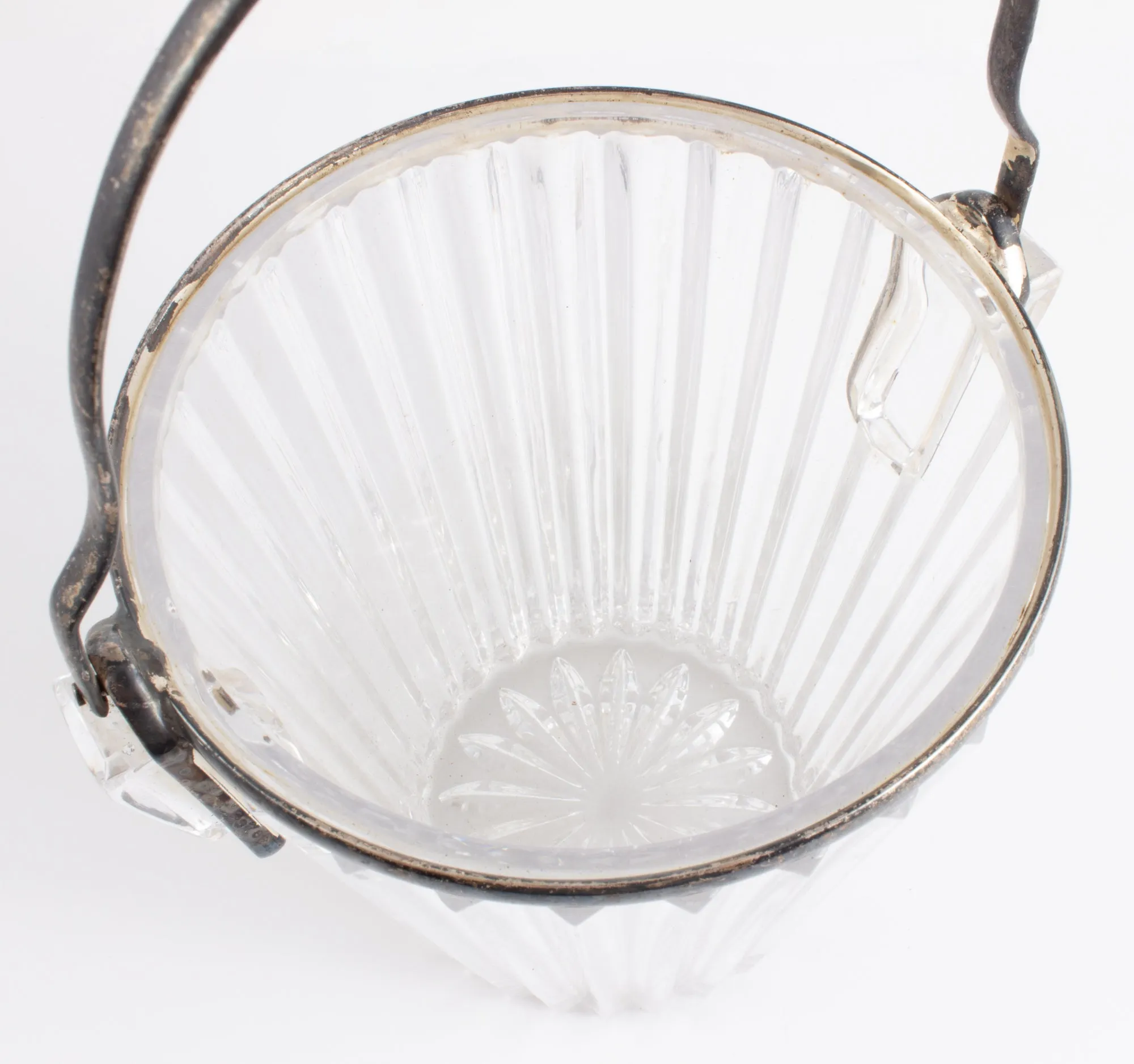 Vintage French Crystal & Silver Plate Ice Bucket