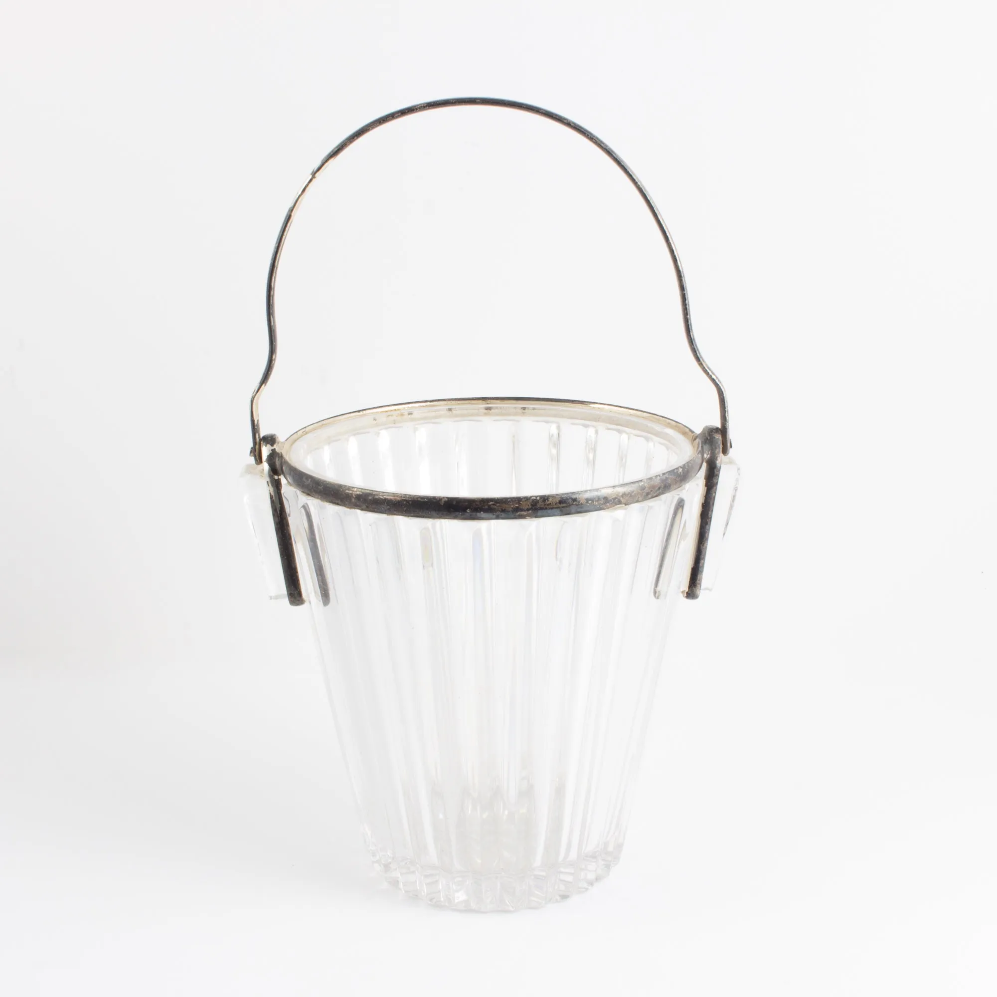 Vintage French Crystal & Silver Plate Ice Bucket